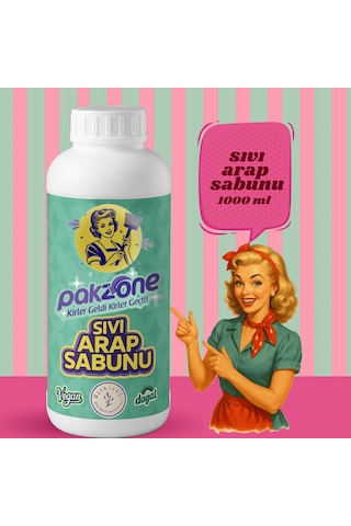Pakzone %100 Doğal Sıvı Arap Sabunu Bitkisel Vegan 1000 Ml Tekli