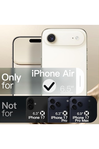Apple Uyumlu iPhone 17 Air İçin Magsafe İle Kılıf Kamera Lensli Korumalı Şeffaf Silikon Kapak Gold