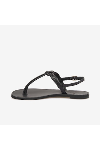 Hawen Angels Kadın 1cm Tpu Taban Deri Parmak Arası Sandalet 8920-04 siyah