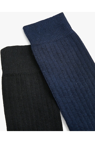 Koton Basic 2'li Soket Çorap Seti Çok Renkli Siyah 4wam80406aa 4WAM80406AA999 Siyah