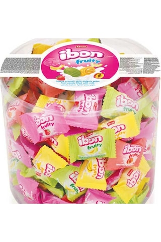 Elvan Ibon 800 Gr Silindir Kutu Sütlü Ve Meyveli Karışık Aromalı Şeker