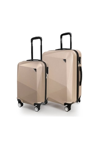 Polo&sky Elmas Model Gold Renk 2'li Valiz Seti Kabin+orta Altın