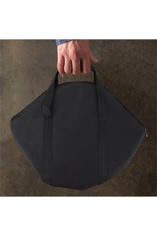 Xurunkeji Saplı Fırın Tepsisi Saklama Çantası, Izgara Tavası Kılıfı, Kamp Tencere Düzenleyici, Açık Hava Barbekü Tencere Taşıma Çantası Siyah