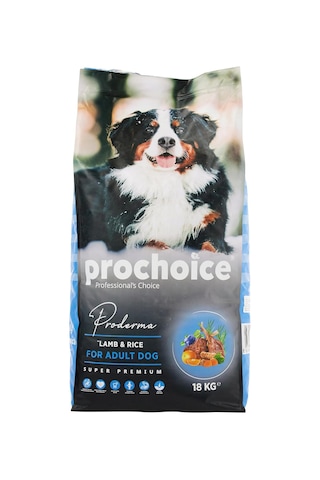 Proderma, Yetişkin Köpekler İçin, Hipoalerjenik, Kuzu Etli Ve Pirinçli Kuru Mama, 18 Kg
