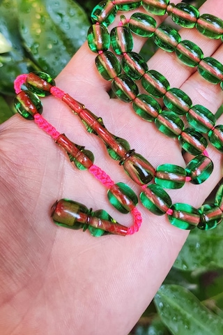 9x11 Mm Şeffaf Delim Su Yeşili Katalin Tesbih - Ergin Baran Necef