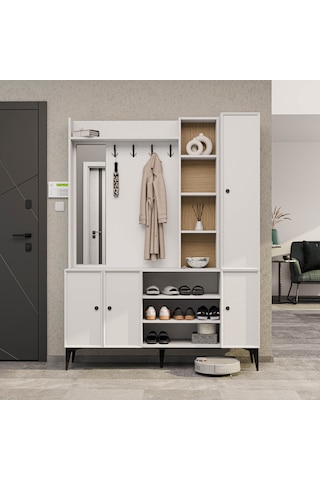 5050 Verona 4 Profil Kapaklı 15 Raflı Sol Aynalı Portman