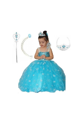 Moda Sitesi Tarlatanlı Askılı Elsa Kostümü Frozen Elsa Kostümü Elsa Anna Kost Turkuaz