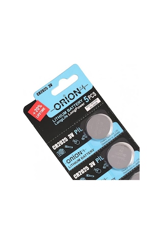 Orion CR2025 3V Lityum Düğme Pil 5'li