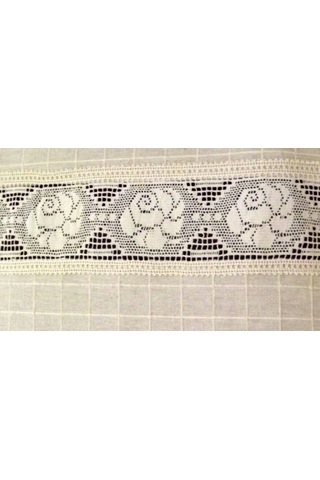 El Işi Dantelli Naturel Buldan Perdesi (190x200)