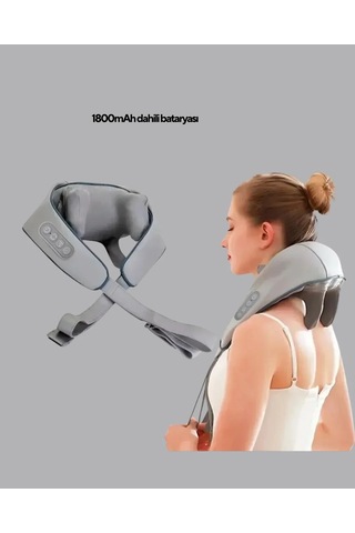 Ergonomik U Tasarımlı Isı Terapili Boyun Masaj Cihazı 1 Adet Çok Renkli