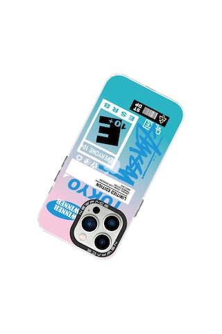 İphone 14 Pro Max Uyumlu Tokyo Yazılı Desenli Gradient Kılıf Kamera Korumalı Color1081