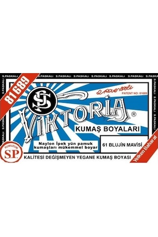 Viktoria Kumaş Boyası Blujin Mavisi 2Pk+Fiske Sabitleme 1Pk