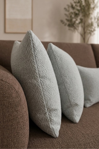 Chevron Bohem Dekoratif Punch Yastık Kırlent Kılıfı Açık Gri 30 x 50