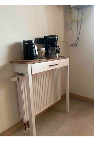 Kahve Köşesi Üstü Ceviz Renk 80 X 30 X 92 Atlantik Çam - Beyaz
