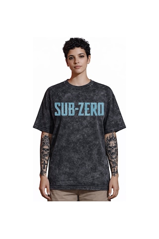 Tasarım Sub-zero Mortal Kombat Anime Sırt Baskılı Unisex Oversize Siyah