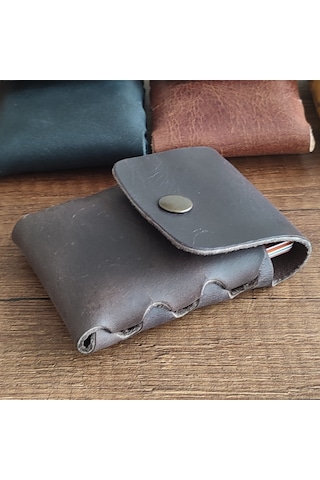Sumerian Leather Craft Minimalist Deri Kartlık Kahverengi