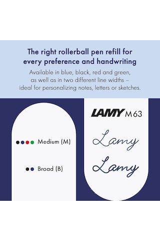 Lamy M63 Roller Kalem Yedeği Mavi 2'li Set