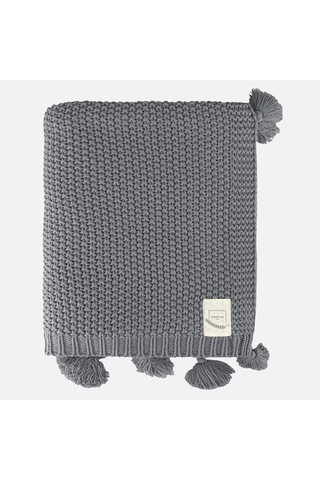 Coco Pirinç Örgü Ponponlu Triko Tv Battaniyesi Throw Koltuk Şalı (538861666)-130X170