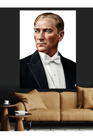 Smokinli Atatürk Portre Fotoğrafı Dekoratif Kanvas - Mdf Ahşap Tablo
