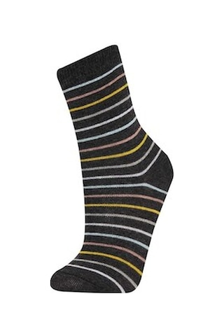 Defacto Kız Çocuk 3'lü Pamuklu Uzun Çorap D5725A8NSKR1 Çok Renkli