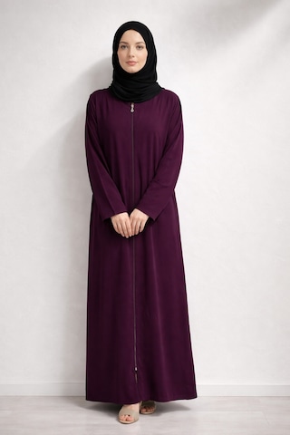 Bilenler Fermuarlı Viskon Namaz Elbisesi /ferace Mor