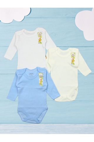 Üçlü Uzun Kollu Bebek Body Alttan Çıtçıtlı Zıbın 1-9 Ay 001 Üçlü Uzun Kollu Bebek Body Alttan Çıtçıtlı Zıbın 1-9 Ay 001