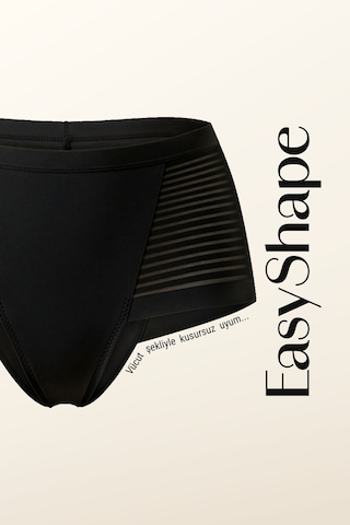 Auw İz Yapmayan Yüksekbel Brazilian Mikro Tüllü Kadın Külot - Easyshape Siyah