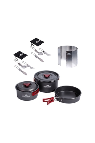 Kamp Mutfak Yemek Seti TT-2CKB-RUZ-2921 Açık Gri