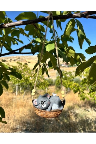 Sevimli Sallanan Koala 10x7 Cm, Bahçe Balkon Süsü, Duvar Dekorasyon Ürünleri Sevimli Dekor 1 Adet