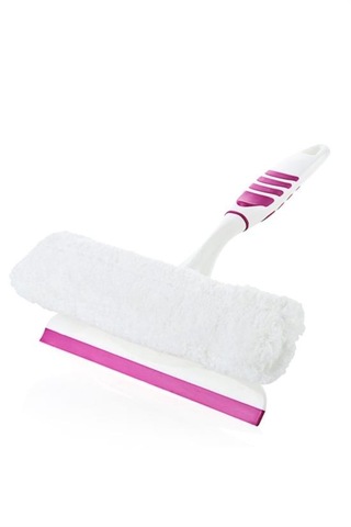 Lunaev Pratik Kolay Mikrofiber Peluşlu Camsil Cam Silme Aleti Aparatı Açık Gri