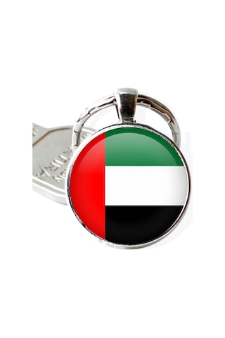 Tamgacrafts Birleşik Arap Emirlikleri United Arab Emirates Bayrağı Metal Anahtarlık Ülke Temalı Hediyelik Çok Renkli