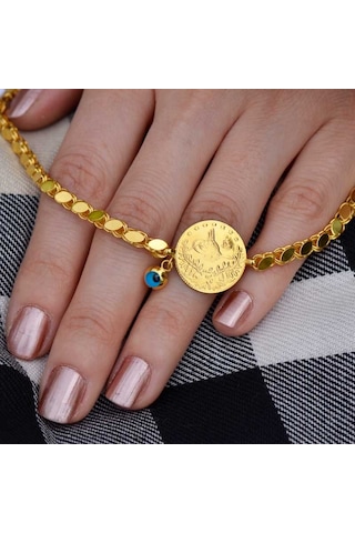 Yarım Reşatlı Pullu Arpa Altın Bileklik