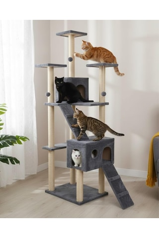 Pet Residence Kedi Tırmalama Evi Antrasit 170 X 60 X 50 Cm