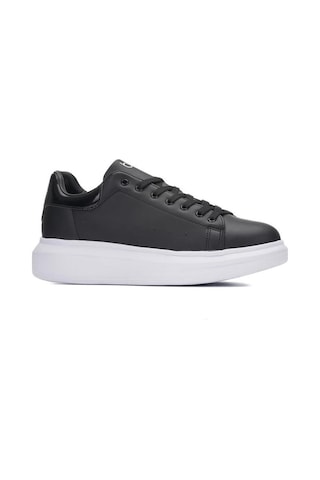 Best Of 150-24 Deri Trend Sneaker Ayakkabı Siyah Beyaz 36-40