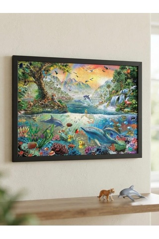Renkli Yol Ve Hayvanlar Alemi İkili Set - 1000 + 500 Parça İkili Puzzle Seti