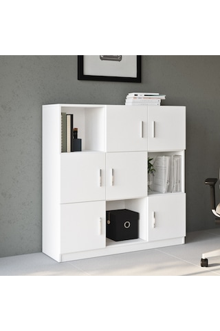 Robin Home Verona G Ofis Klasör Dolabı Kitaplık Beyaz