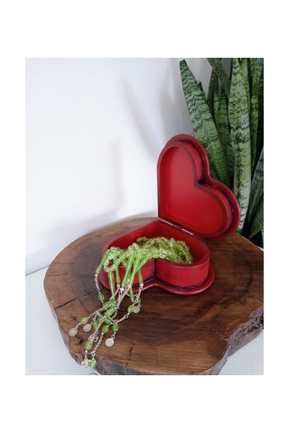 Ahşap Kalp Şeklinde Hediye Kutusu