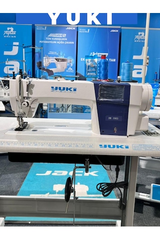 Yuki Yk 1903 Çift Papuç Dikiş Makinası Kapalı Yağ Karteli 3'lü Step Motor Sistemli 10mm, Ekstra Kalın Materyal Yok