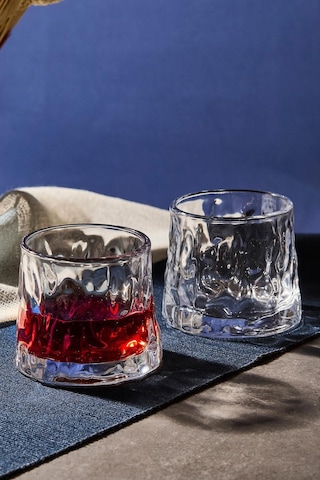 Greta Şeffaf 2'li Kristal Viski Kokteyl Meşrubat Bardağı Japon Style 160ml