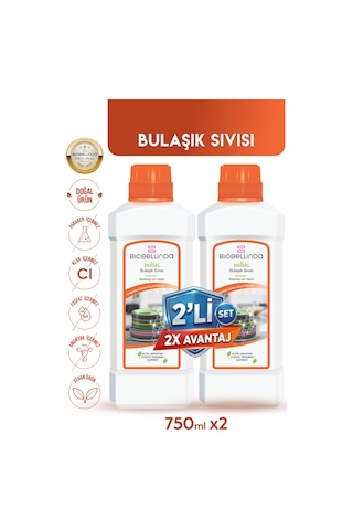 Doğal Konsantre Elde Bulaşık Sıvısı Güçlü Formüllü 2'li Set