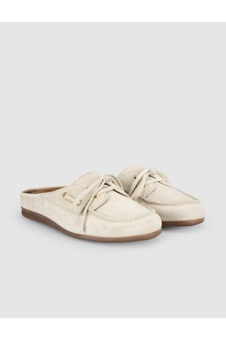 Süet Bej Kadın Mule Loafer