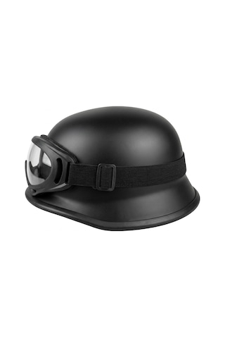Motosiklet Chopper Kaskı Yarım Retro Cruiser Gözlüklü Kask Mat Siyah Motosiklet Chopper Kaskı Yarım Retro Cruiser Gözlüklü Kask Mat Siyah