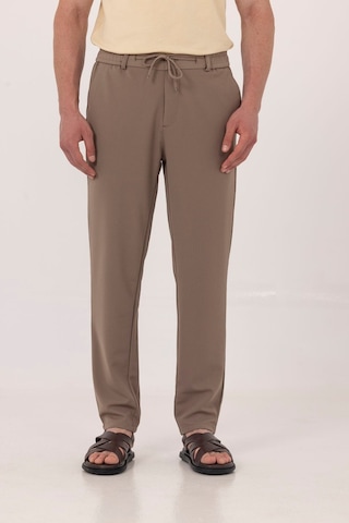 Sabri Özel Vizon Dokulu Arka Lastikli Köprü Kemerli Bağcıklı Slim Fit Jogger Pantolon