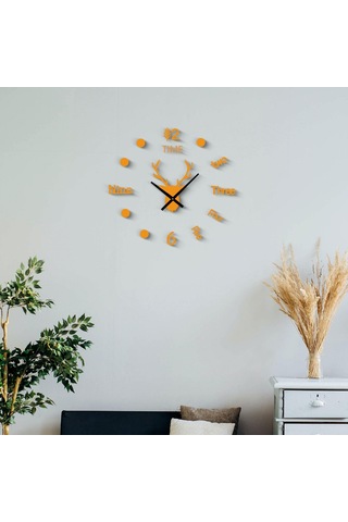 Homyl Duvar Saati Dekoratif Saat Basit Çerçevesiz Sessiz Dıy, Altın