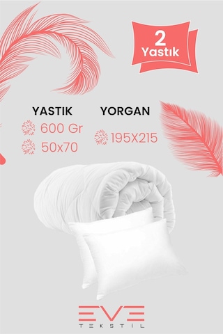Eve Tekstil Cift Kisilik Yorgan Seti 195cmx215cm Beyaz