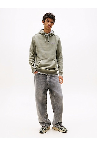 Tommy Hilfiger Tjm Reg Blur Scrpt Bck Hood Ext Erkek Yeşil Kazak - Dm0dm22112 Yeşil