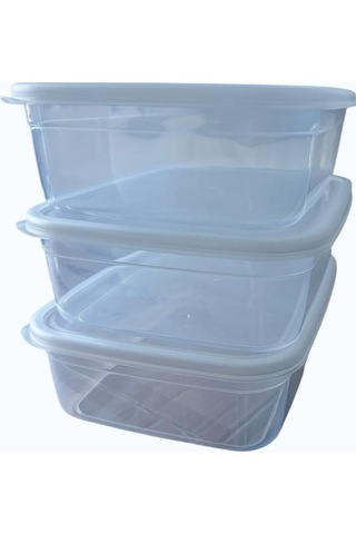 Lexroo Kapaklı Saklama Kabı 3'lü Set, 3000 Ml Her Biri, Şeffaf, Bpa İçermez, Hava Geçirmez