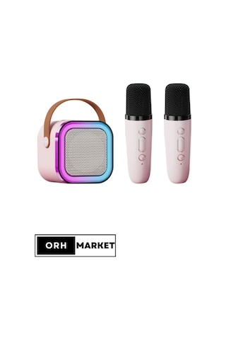 Çift Mikrofonlu Kablosuz Karaoke Bluetooth Rgb Işıklı, Taşınabilir, Usb/sd Destekli Parti Hoparlörü