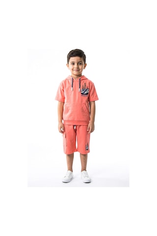 Xo Kids Erkek Çocuk Yazlık 2li Alt Üst Takım Tişort + Şort 2-7 Yaş 3222 Coral