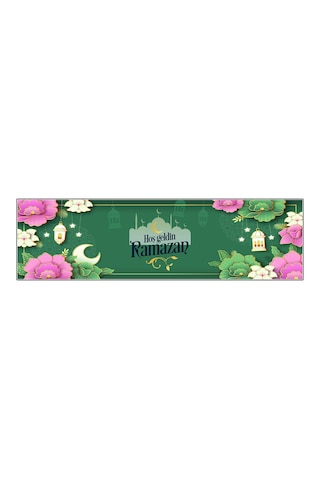 Ramazan Ayı Motifli Dijital Baskılı Runner Masa Örtüsü 40x140 Cm Rmz-2